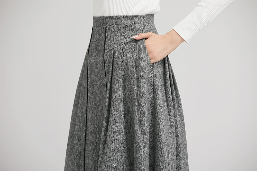 High waisted pleated outlet skirt 08