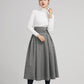 wide waist band pleated coat for women with high waist  2247