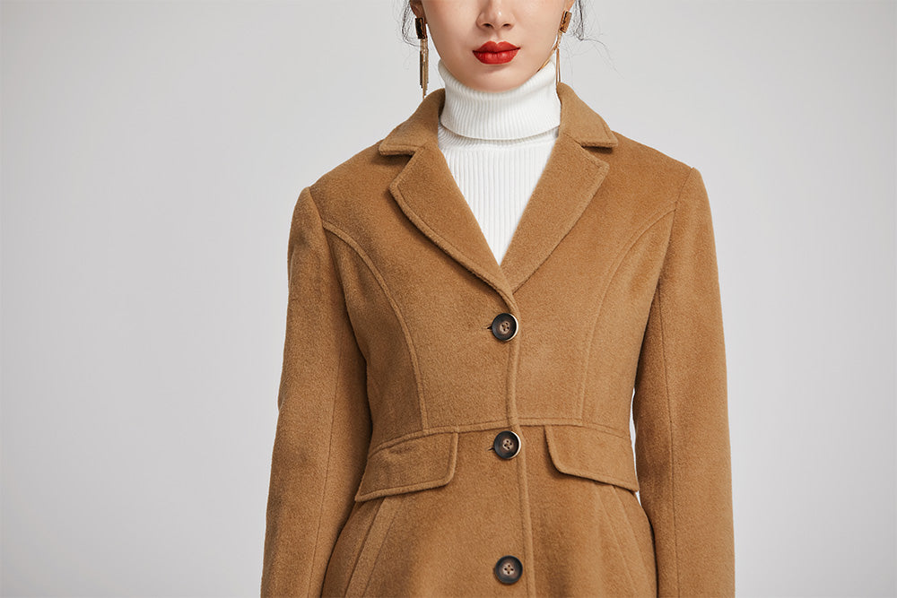 warm winter coat for women with single breasted and pockets 2251