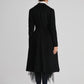 black wool winter coat with double breasted for women  2259
