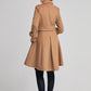 winter wool brown elegant long coat 2263