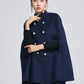 Double breasted wool cape coat 2279