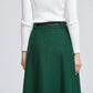 Button front A line wool skirt 2284#