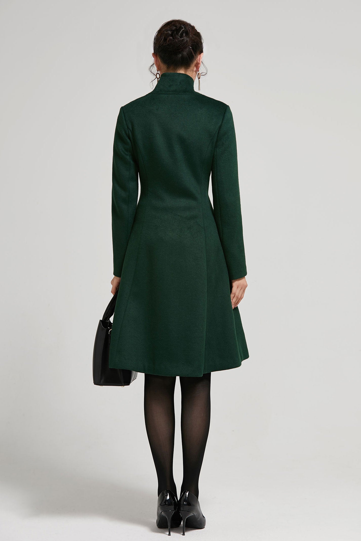Vintage Inspired Emerald Green Winter coat women 2313