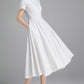 Fit and flare linen bride dress 2349