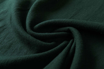 Emerald Green Linen Cotton Blend Swing Dress - Cap Sleeve, Self Tie Waist 2332
