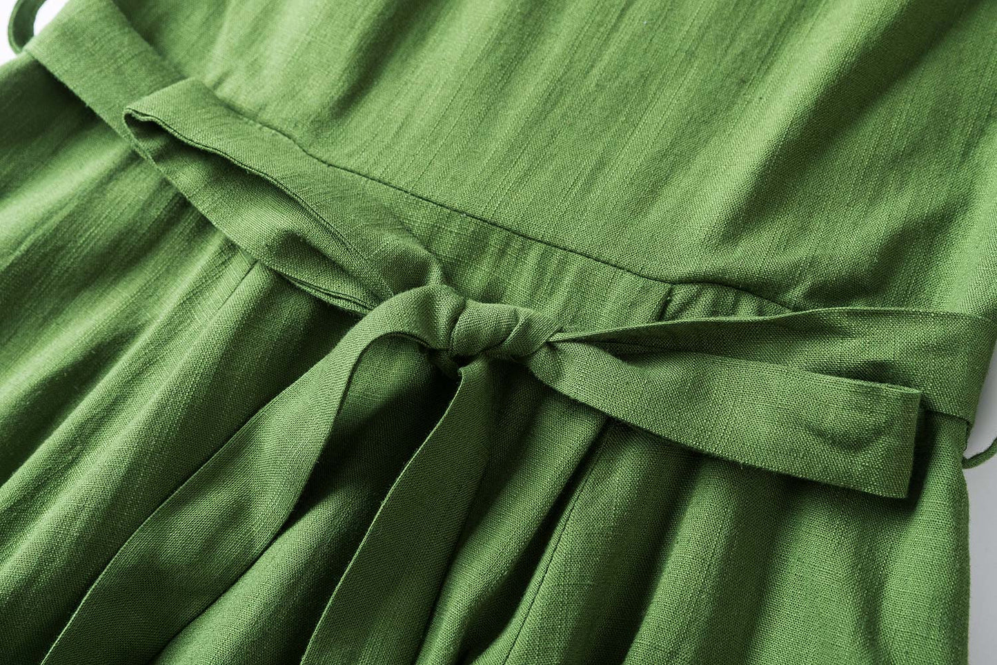 Xiaolizi handmade 50s sleeveless swing midi dress in Green 2346#