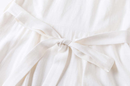 50s sleeveless swing little white dress 2348#