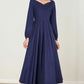 Vintage Inspired Blue fit and flare wool dress 2430