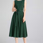 Xiaolizi handmade 50s sleeveless swing midi dress in Blue 2347#