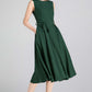 Xiaolizi handmade 50s sleeveless swing midi dress in Blue 2347#