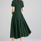 handmad 1950s swing fit and flare dress in Green 2339#