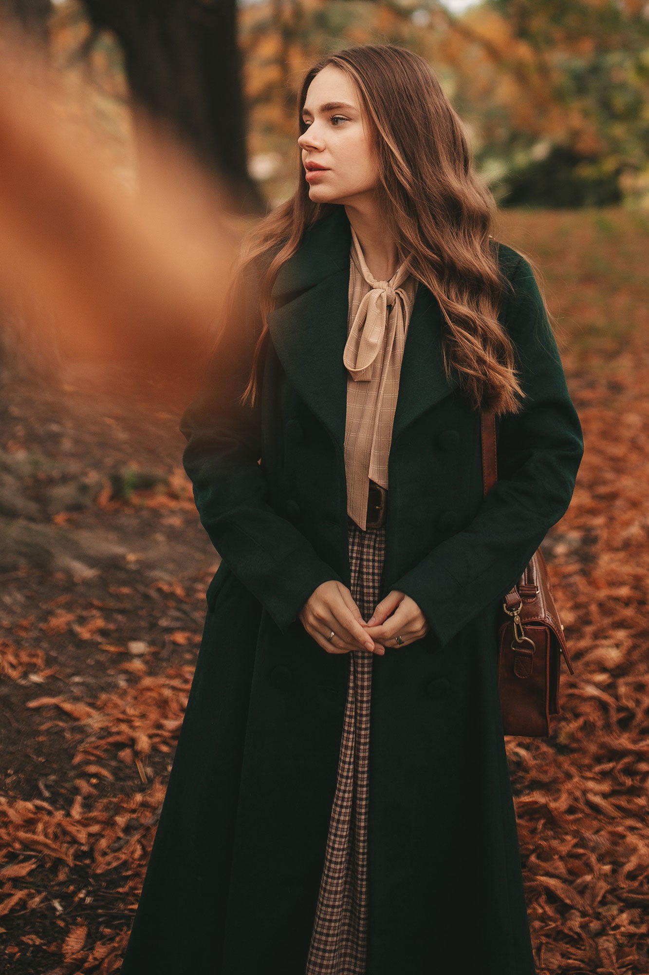 Vintage inspired Long wool coat, Winter coat women 3160