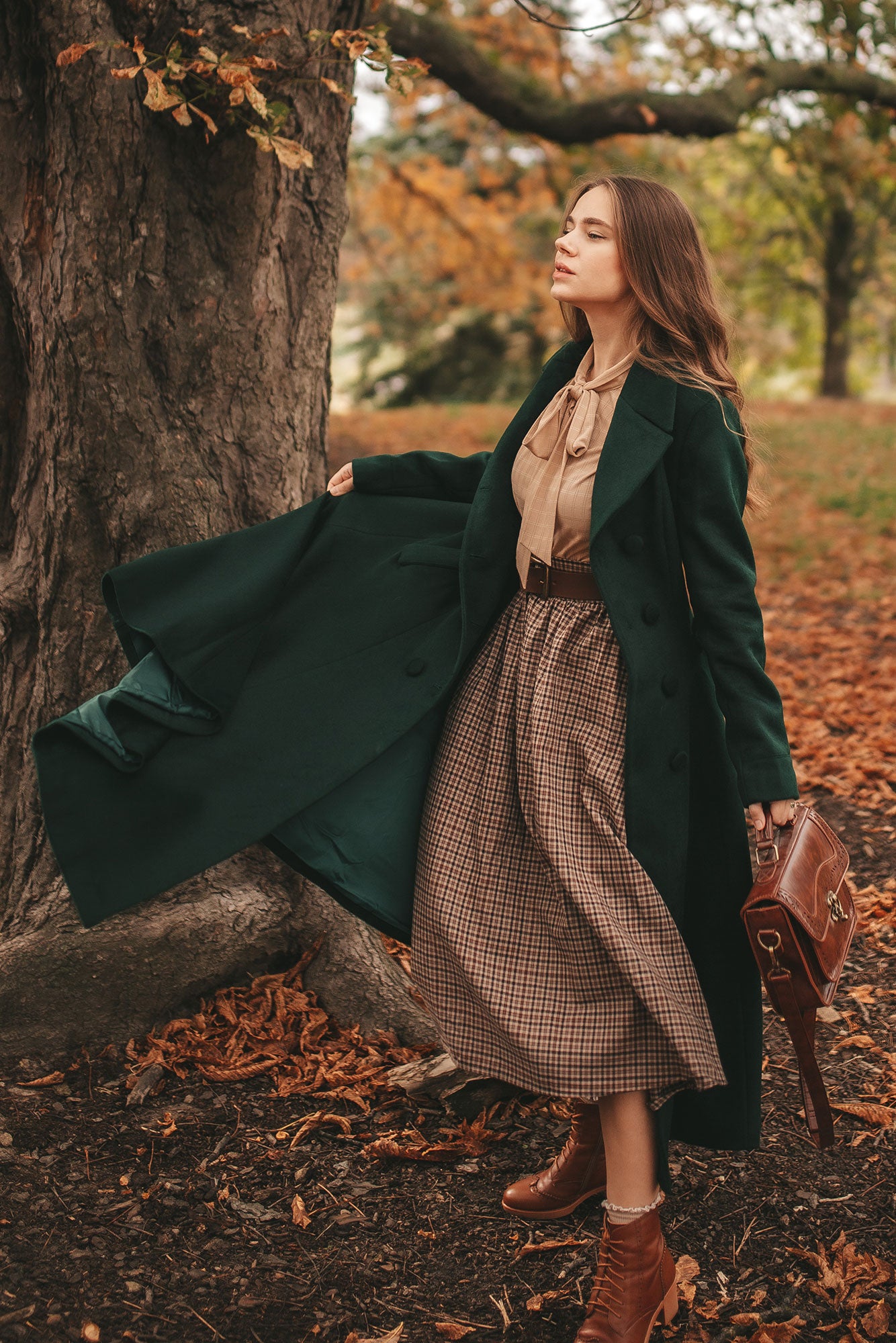 Vintage inspired Long wool coat, Winter coat women 3160 – XiaoLizi