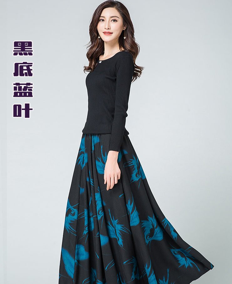 Floral midlife pleated skirt for women S011