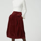 red corduroy skirt