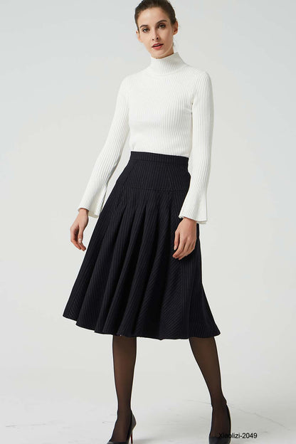 striped wool skirt