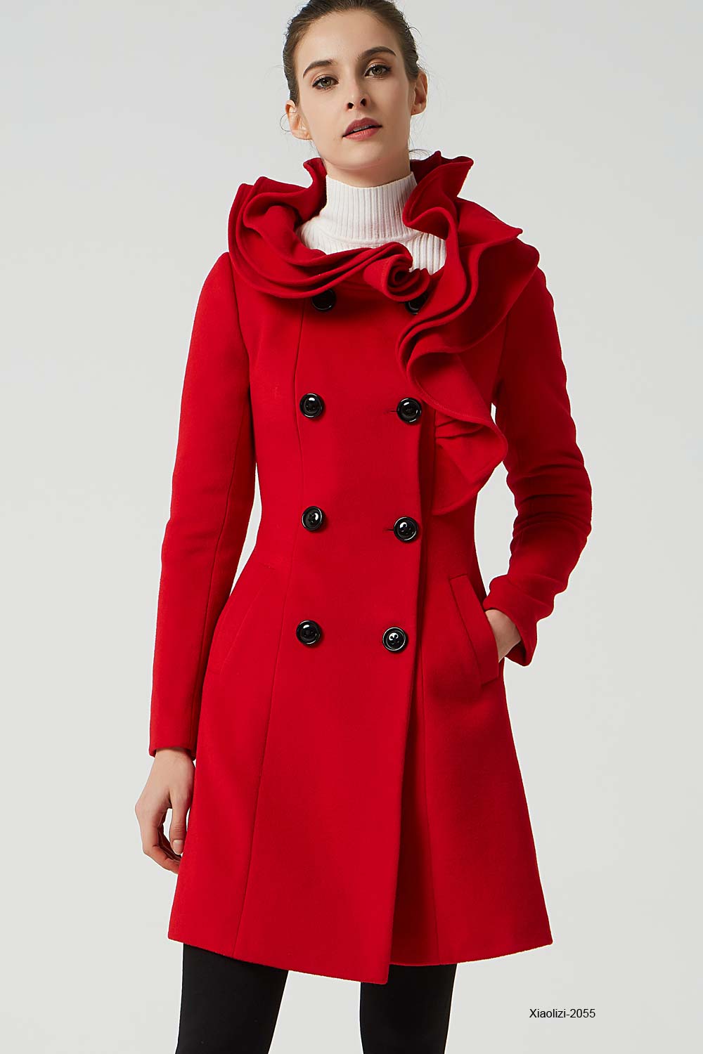 Women's red deals wool winter coats