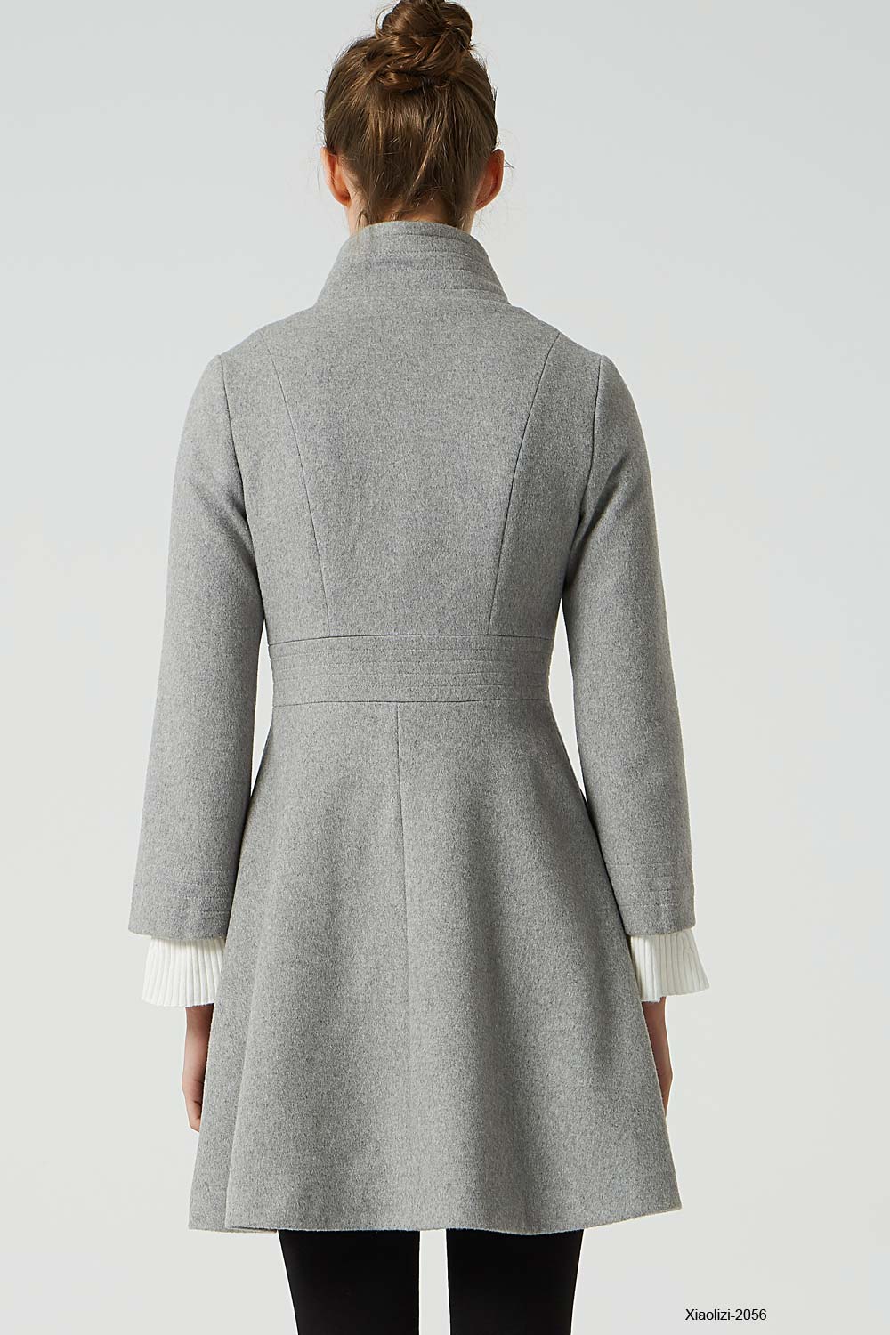 Grey short coat ladies on sale