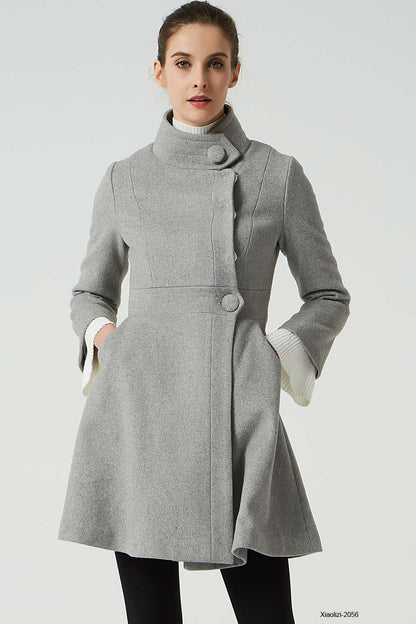 light gray wool coat