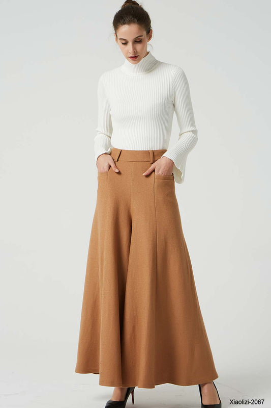 brown wool pants
