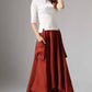 Asymmetrical Linen maxi Skirt 1044#