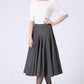 Minimalist flare skirt for winter,  women's full pleated skirt 1066#