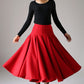 Red swing Maxi skirt,  warm winter skrit for women1092#