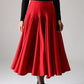 Light gray wool swing skirt for winter 0748#