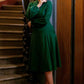Vintage Inspired Green Midi Wool Dress 3385