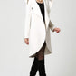 Women’s Wool Midi Coat with Hood in Winter White 1119#