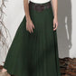 Green linen maxi skirt 1152#