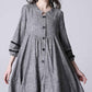 Women's grey tunic dress , shirt dress 1190#