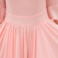 pink half sleeve fit&flare swing maxi chiffon dress 271901
