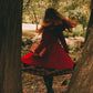 Red swing hooded princess coat 2415