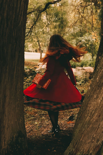 Red swing hooded princess coat 2415