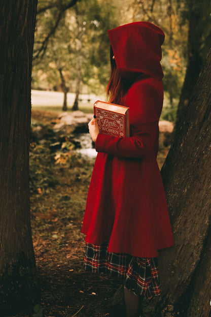 Red swing hooded princess coat 2415