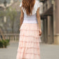 Woman tulle skirt tutu skirt maxi skirt in pink (937)