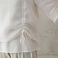 White Causal Drawstring Linen Shirt Top 2825