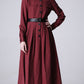 Red linen dress maxi dress women dress 1170