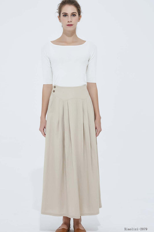 long linen skirt