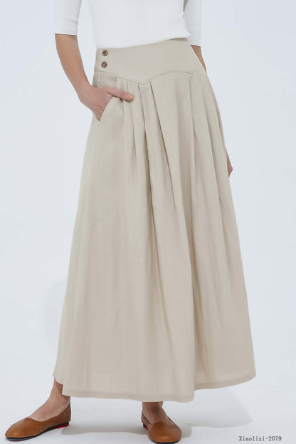 beige linen skirt