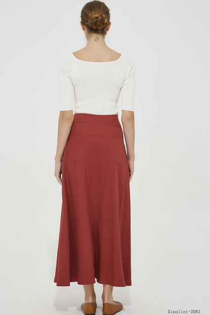 maxi linen skirt