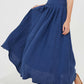 blue linen skirt