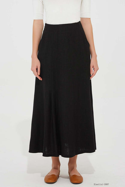 long linen skirt