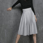 light grey skirt, wool skirt, short skirt, high waisted skirt 1340