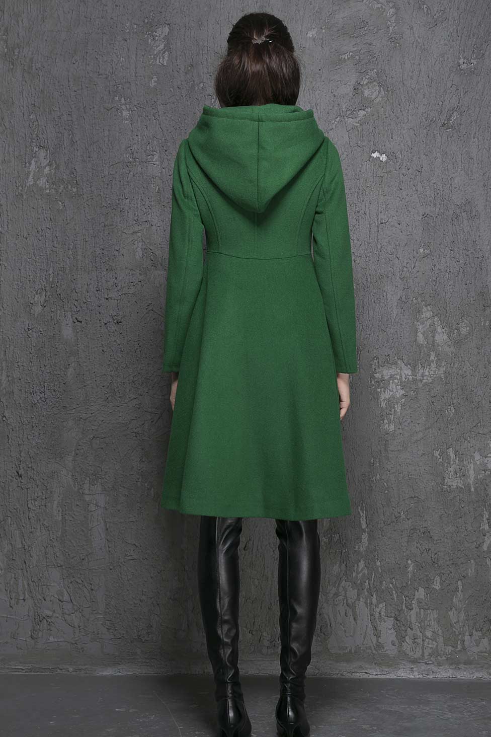 Green swing wool coat for winter 1349# – XiaoLizi