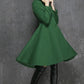 Green swing wool coat for winter 1349#