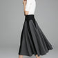Winter wool skirt maxi skirt gray wool skirt 1381#