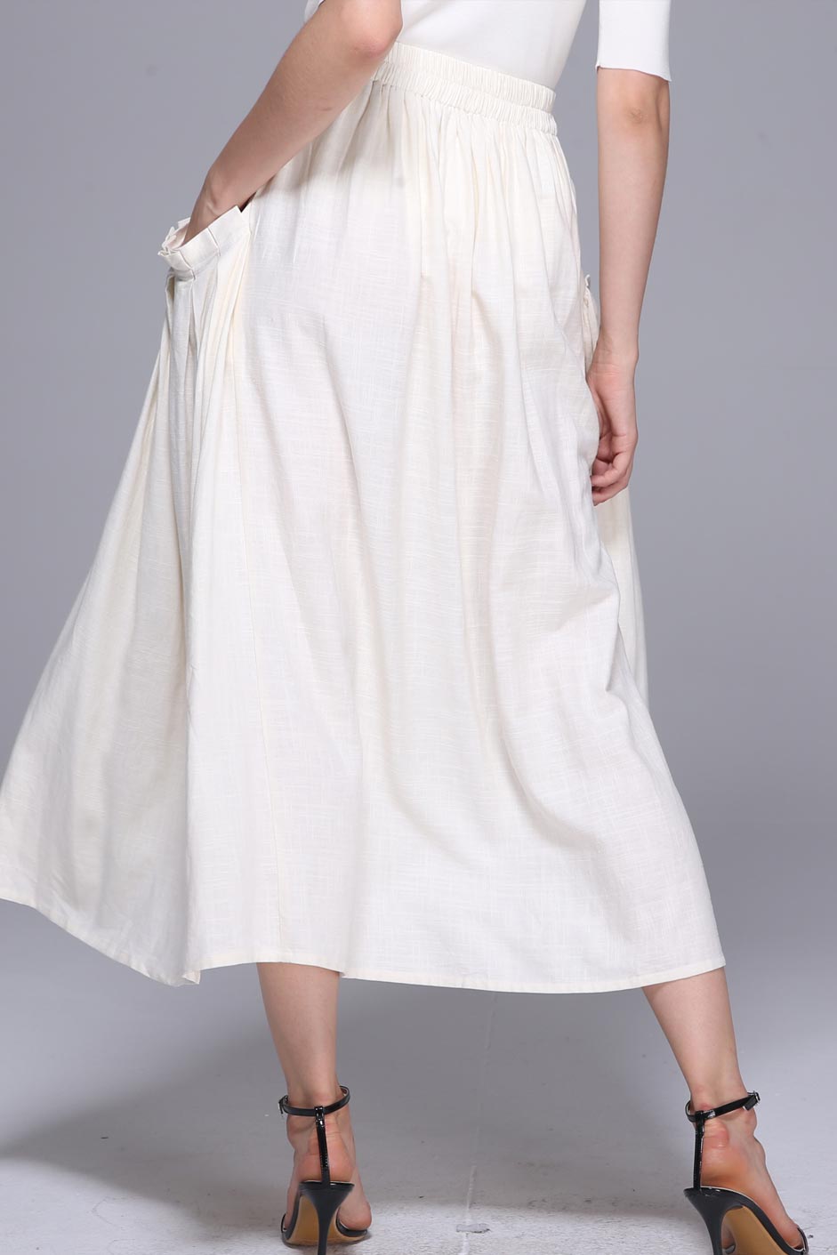 Maxi linen skirt women summer long skirt prom skirt 1391#